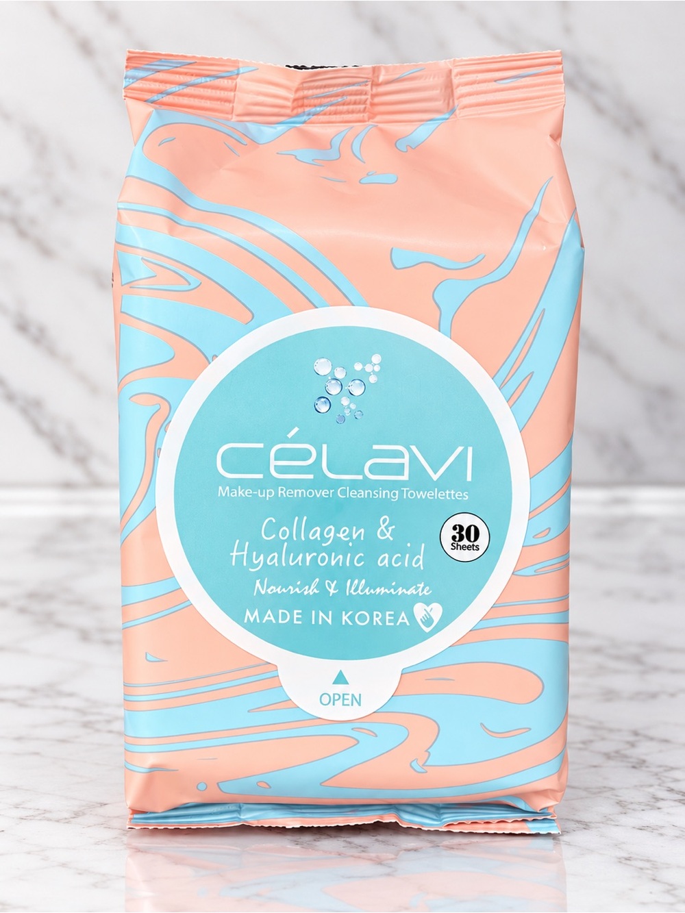 CELAVI| Collagen & Hyaluronic Acid Makeup Remover Towelette | K-Beauty